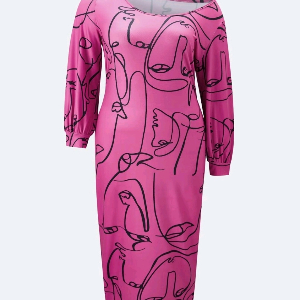 Plus Size Abstract Dress - Picture 2 of 2